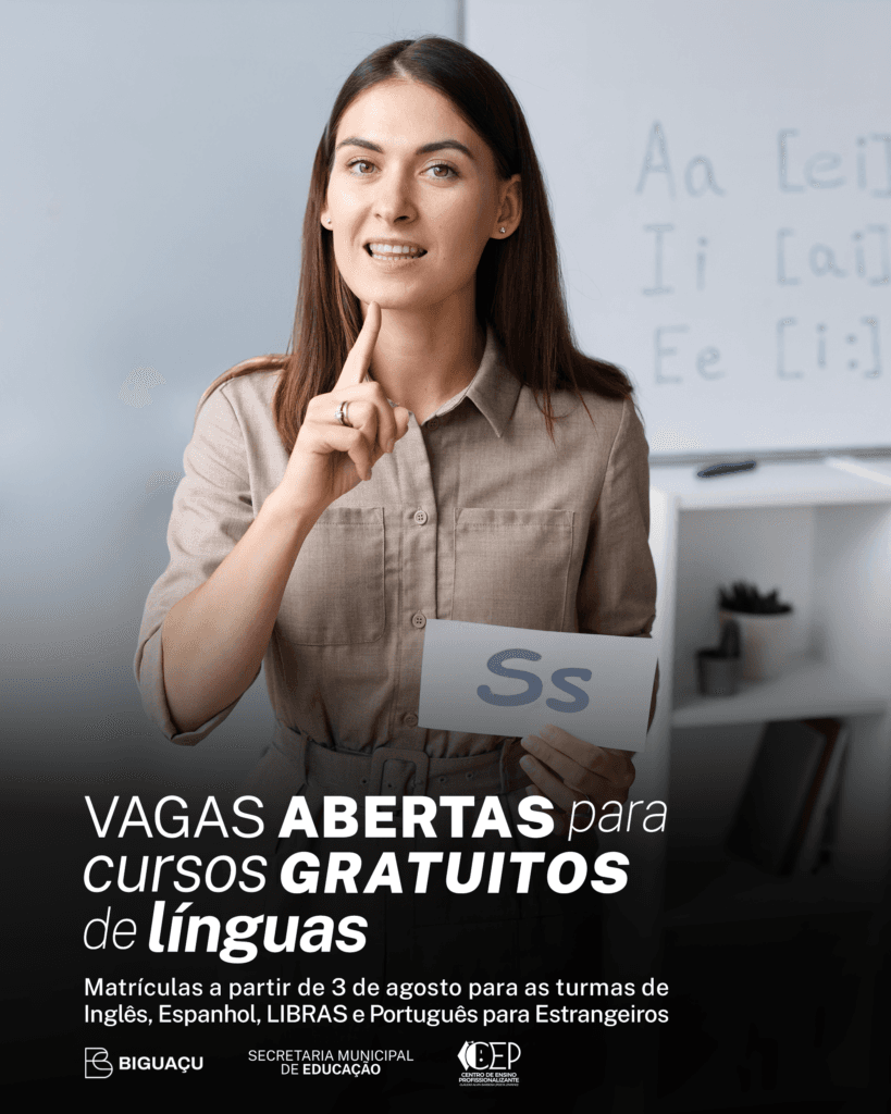 Vagas abertas para o segundo semestre nos cursos de línguas do CEP de Biguaçu
