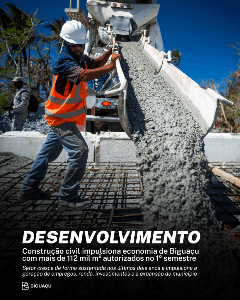Construção Civil Dispara em Biguaçu: Mais de 112 mil m² Autorizados no 1º Semestre Impulsionam Empregos e Economia