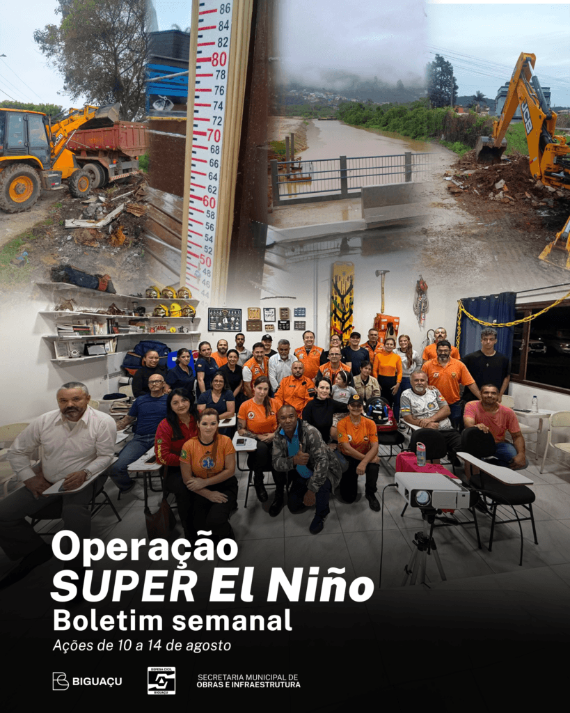 Operação Super El Niño mantém monitoramento e ações preventivas em Biguaçu