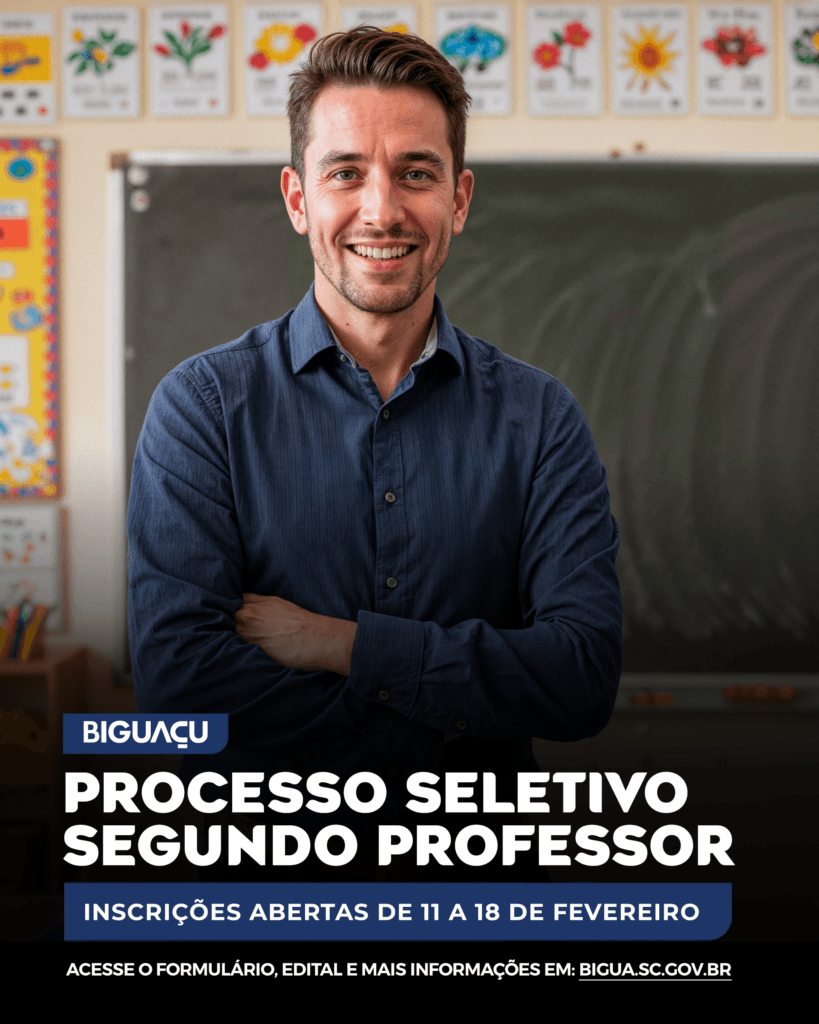 Educação de Biguaçu abre inscrições para o cargo temporário de Segundo Professor - Prefeitura de Biguaçu