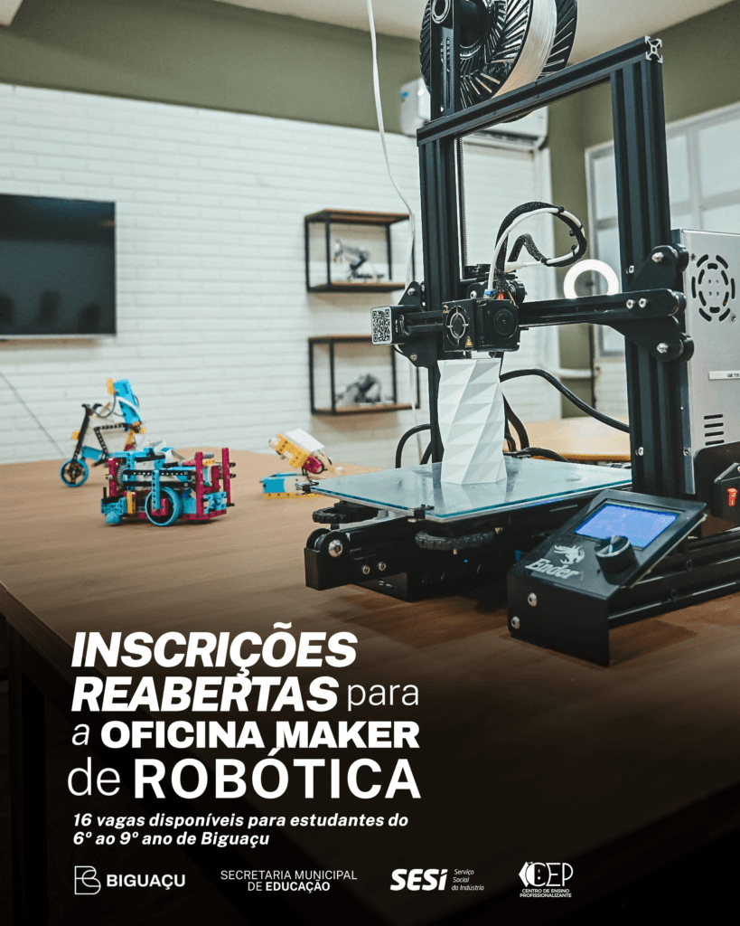 Biguaçu reabre inscrições para Oficina Maker de Robótica com vagas remanescentes
