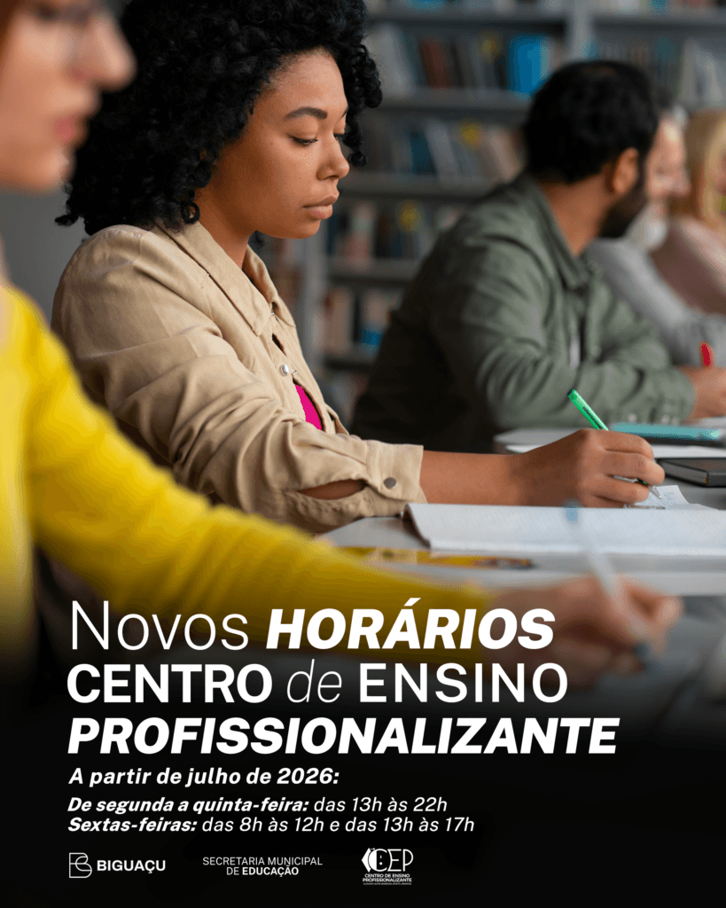 Biguaçu ajusta horários do Centro de Ensino Profissionalizante a partir de julho de 2026