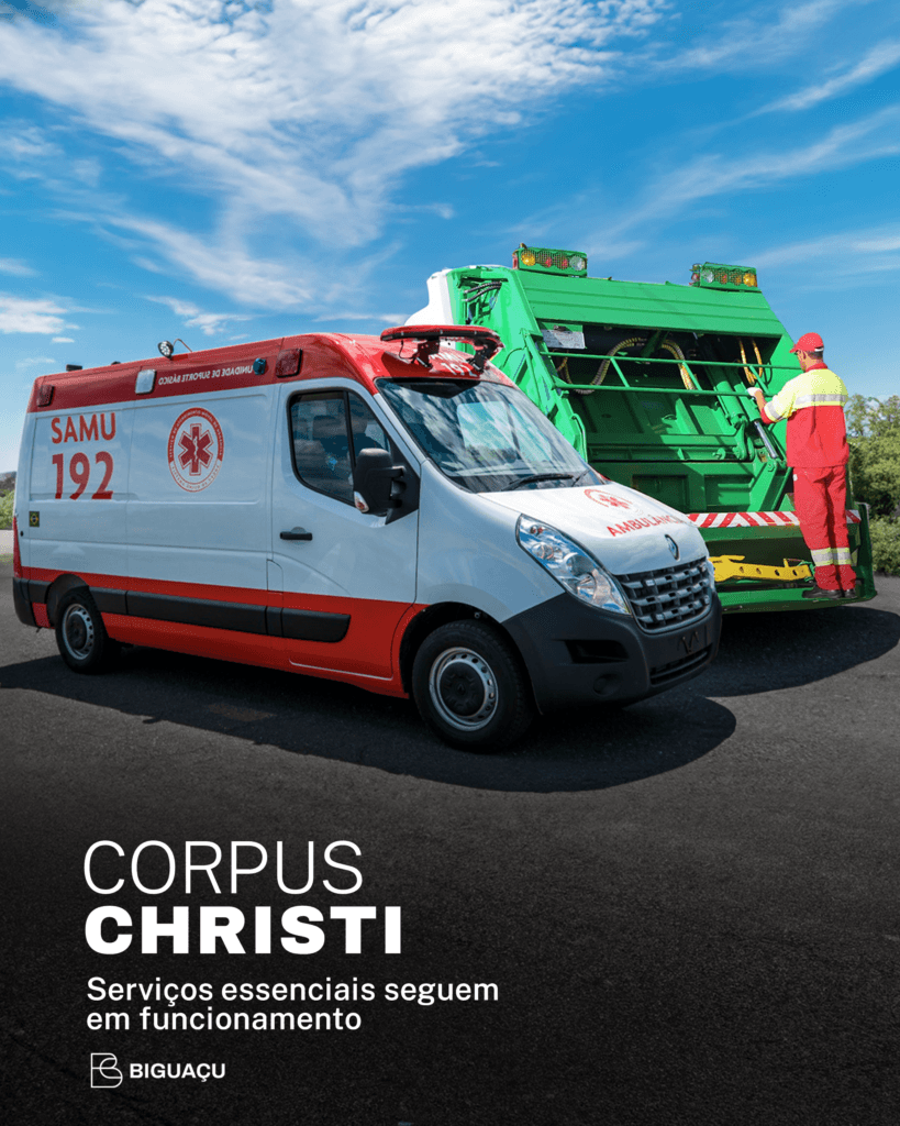 Prefeitura de Biguaçu mantém serviços essenciais em operação durante o feriado de Corpus Christi