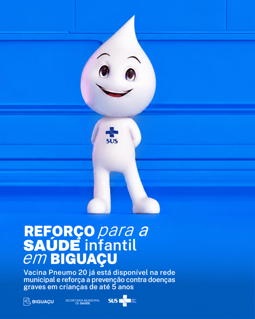 Saúde de Biguaçu passa a oferecer vacina Pneumo 20 para crianças de até 5 anos